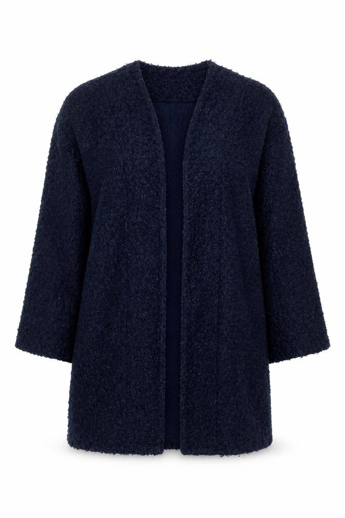 Front view of Tu Women Blue, size 10, Open Front Coatigan