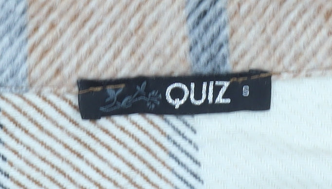 Quiz Women’s Brown Check Flannel Shacket Jacket Size S