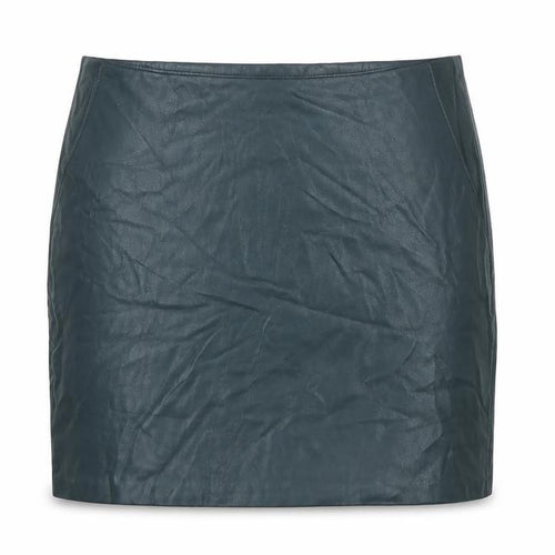 Pull & Bear Women Green Faux Leather Short Pencil Skirt Size 12
