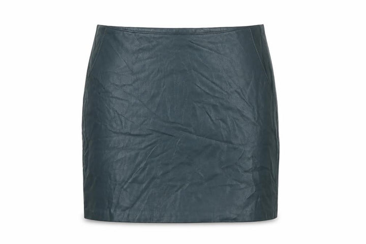 Pull&Bear Women Green Faux Leather Short Pencil Skirt Size 12