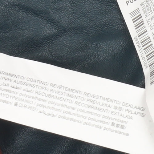 Pull & Bear Women Green Faux Leather Short Pencil Skirt Size 12