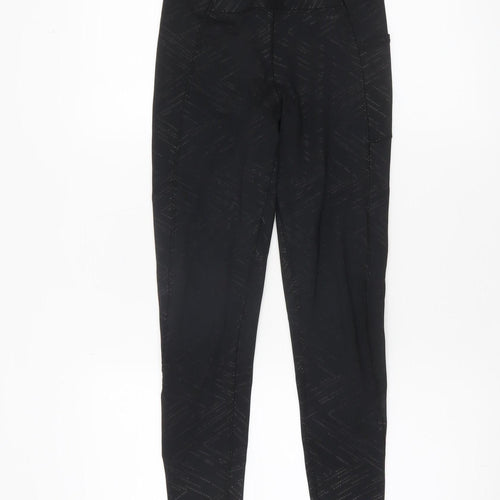 USA Pro Womens Black Size 8 Geometric Slim Fit Active Leggings