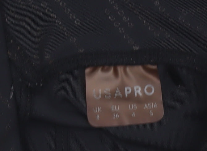 USA Pro Womens Black Size 8 Geometric Slim Fit Active Leggings