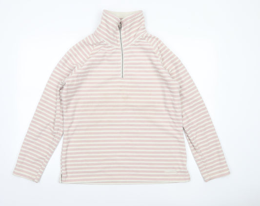 Craghoppers Women Pink Stripe 1/2 Zip Fleece Sweatshirt UK14
