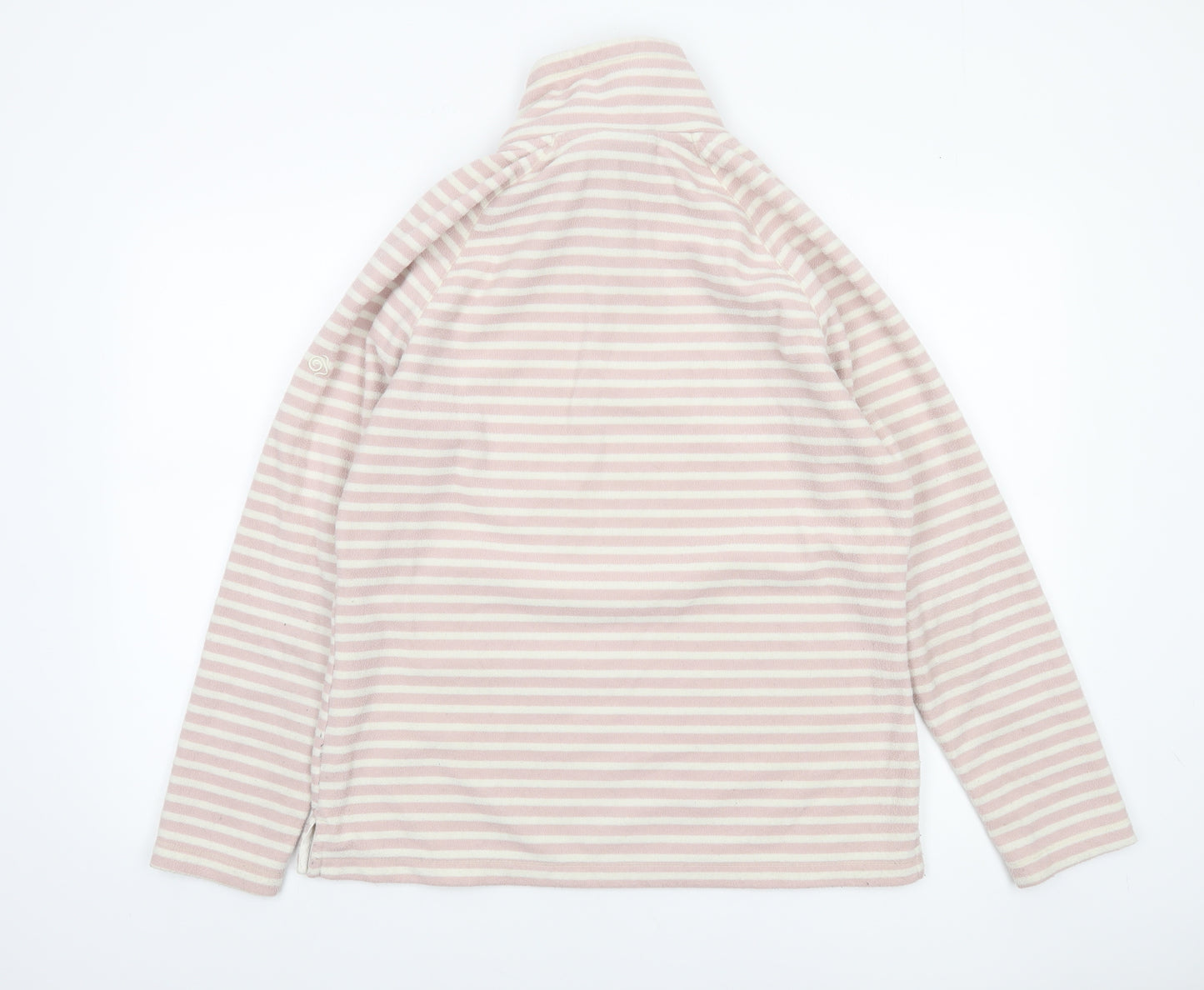 Craghoppers Women Pink Stripe 1/2 Zip Fleece Sweatshirt UK14