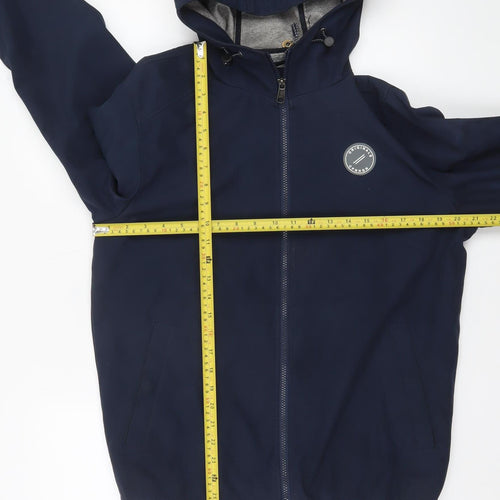 Jack & Jones Mens Navy Hooded Softshell Jacket Large Casual Windbreaker