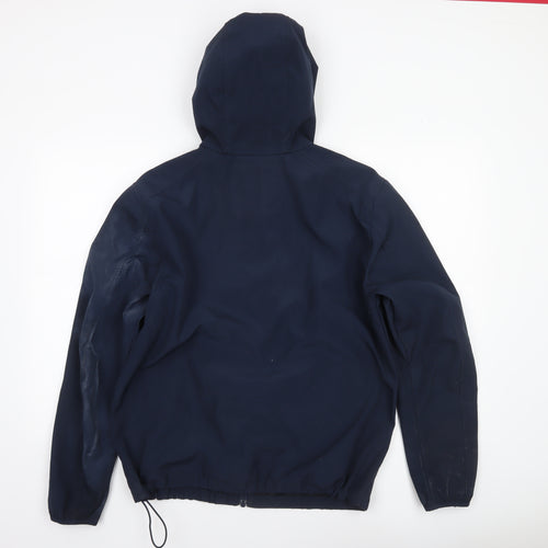 Jack & Jones Mens Navy Hooded Softshell Jacket Large Casual Windbreaker