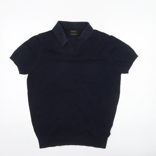 Gutteridge Men’s Blue Extrafine Cotton Short Sleeve Polo Shirt Size S