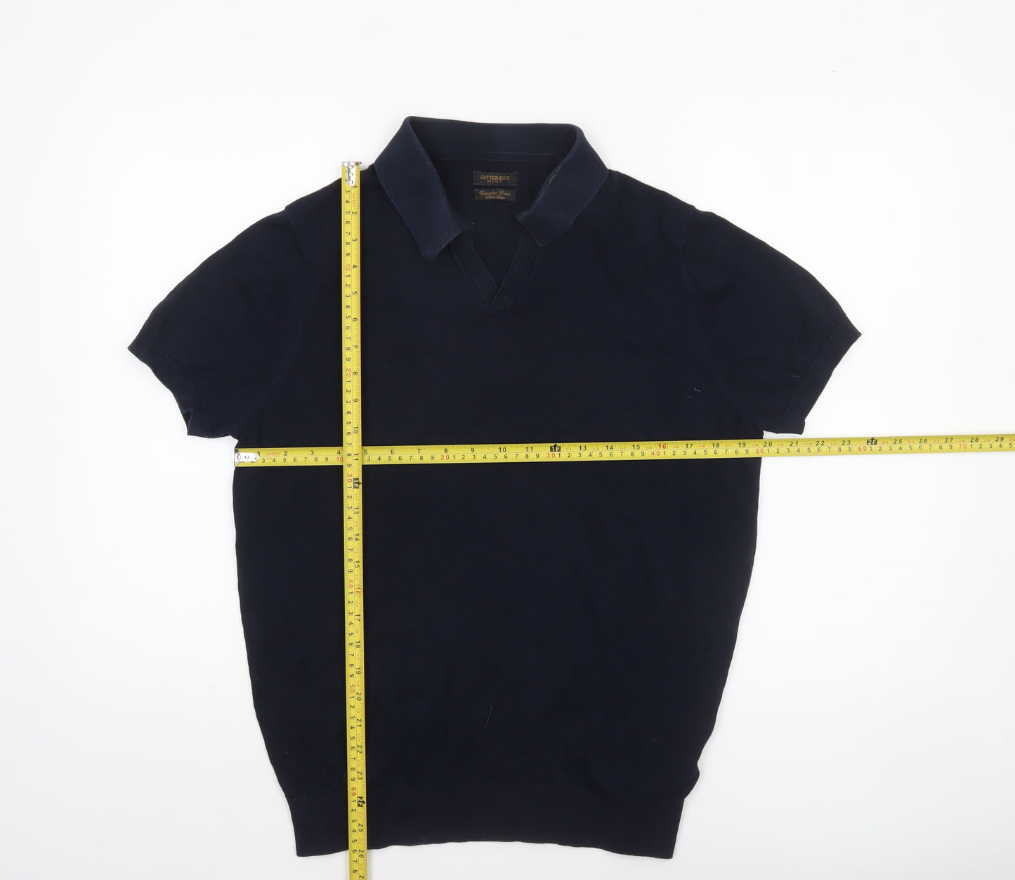Gutteridge Men’s Blue Extrafine Cotton Short Sleeve Polo Shirt Size S