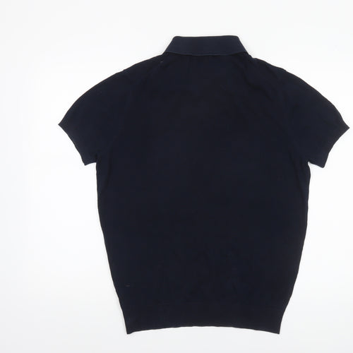 Gutteridge Men’s Blue Extrafine Cotton Short Sleeve Polo Shirt Size S