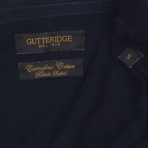 Gutteridge Men’s Blue Extrafine Cotton Short Sleeve Polo Shirt Size S