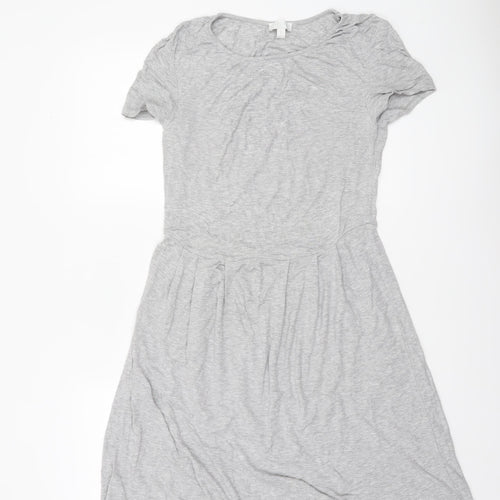 The White Company Women Grey S Fit & Flare Jersey Dress