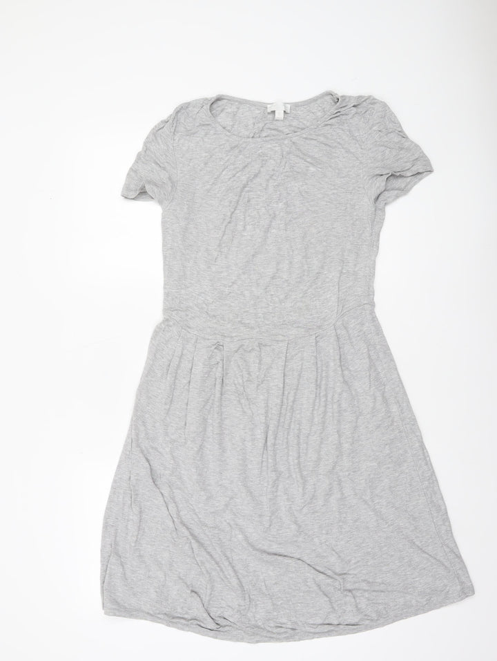 The White Company Women Grey S Fit & Flare Jersey Dress