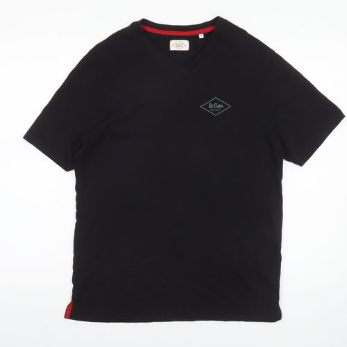 Lee Cooper Men's Black V-Neck Cotton T-Shirt M