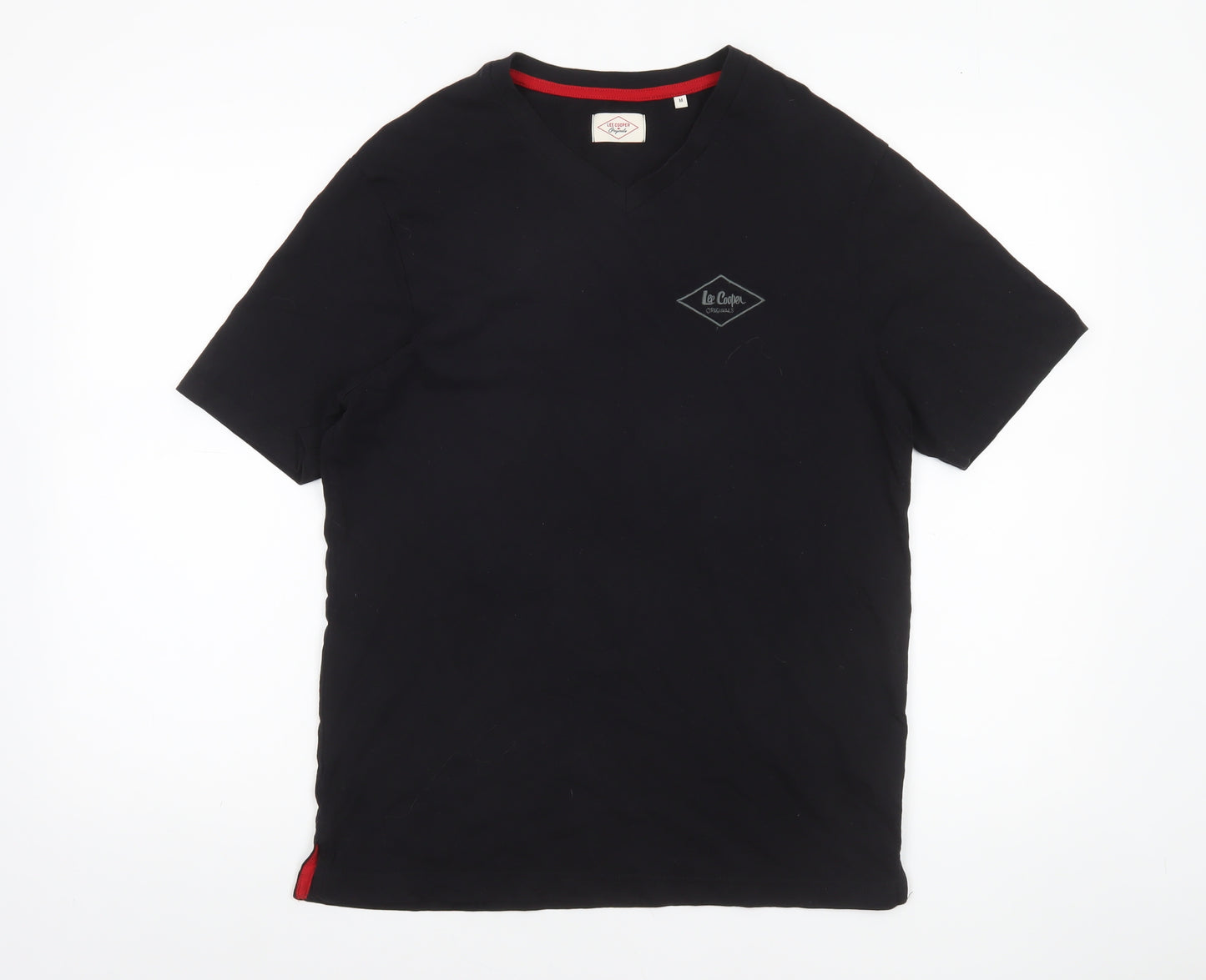 Lee Cooper Men's Black V-Neck Cotton T-Shirt M