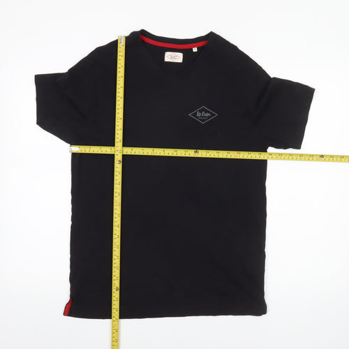 Lee Cooper Men's Black V-Neck Cotton T-Shirt M