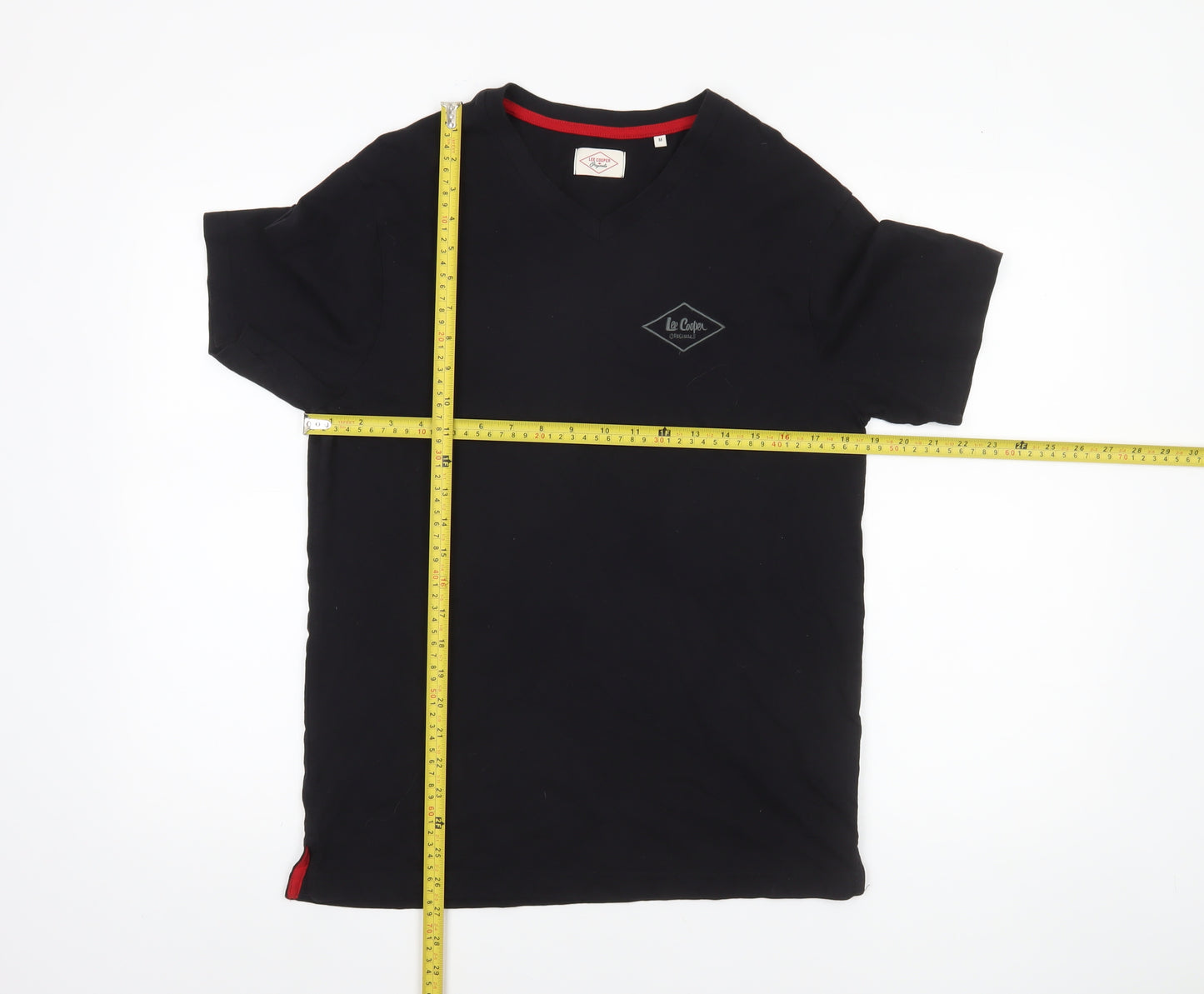 Lee Cooper Men's Black V-Neck Cotton T-Shirt M