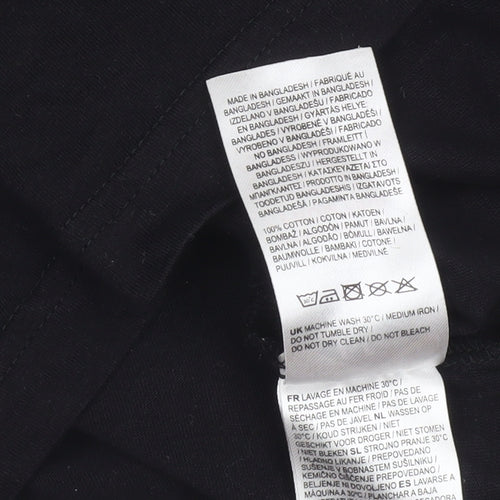 Lee Cooper Men's Black V-Neck Cotton T-Shirt M