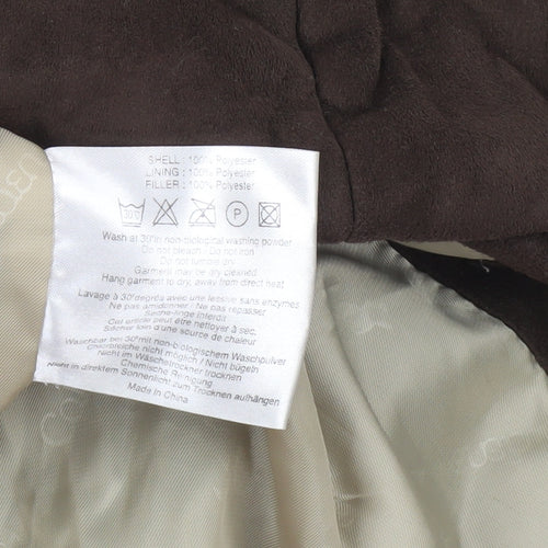 Caldene Women's Brown Suede-Look Puffer Jacket Size S