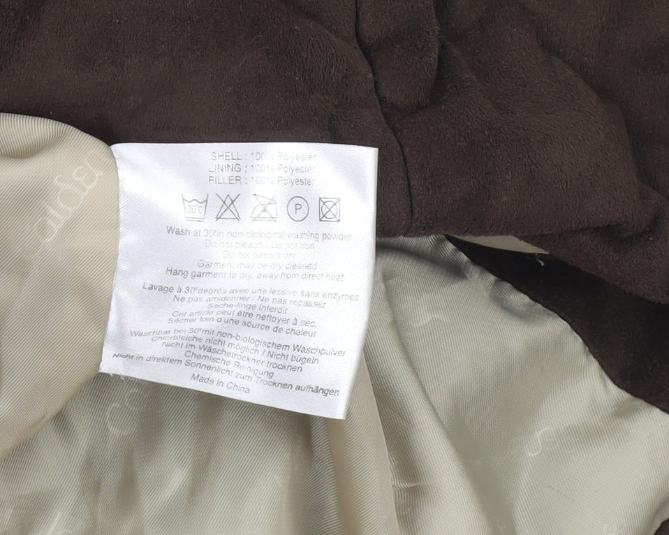 Caldene Women's Brown Suede-Look Puffer Jacket Size S