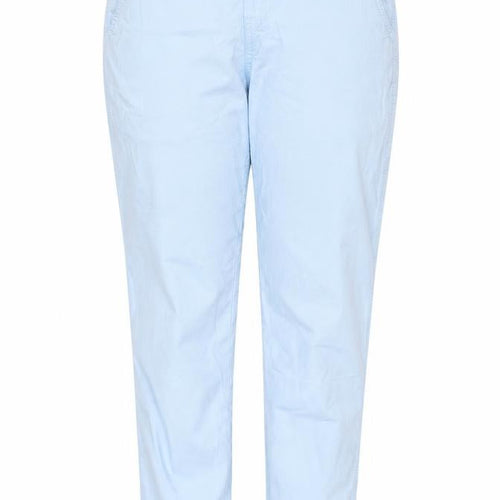 Taifun Women's Blue Cotton Chino Trousers Size 14 Regular Fit