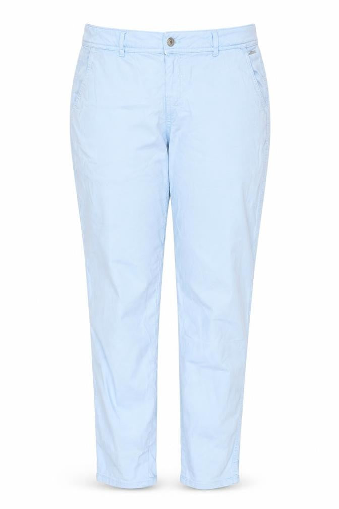 Taifun Women's Blue Cotton Chino Trousers Size 14 Regular Fit