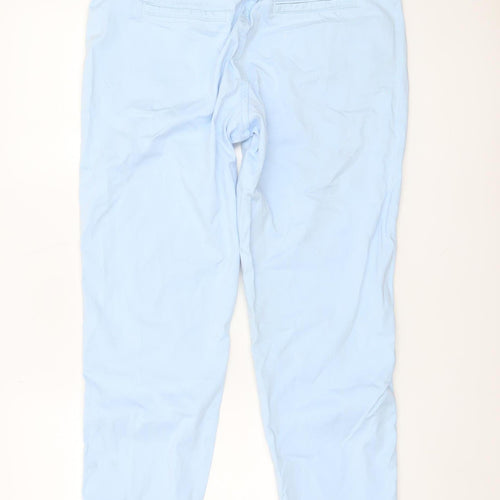 Taifun Women's Blue Cotton Chino Trousers Size 14 Regular Fit