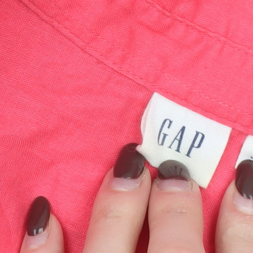 GAP Women's Pink Linen Cotton Long Sleeve Button-Up Shirt Size L