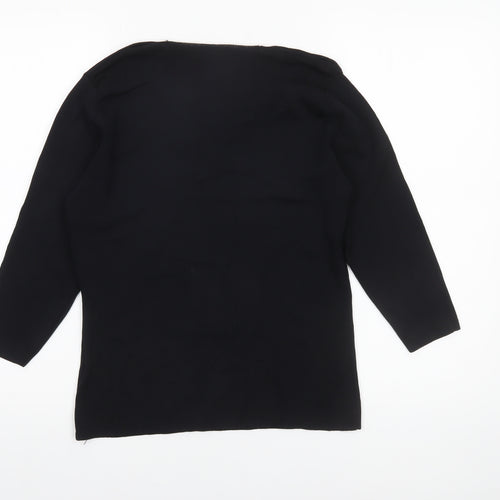 Bonmarché Women’s Black Beaded 3/4 Sleeve Knit Blouse Size M