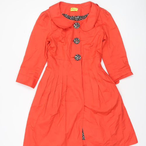 JimC London Women's Red Long Cotton Mix Trench Coat M