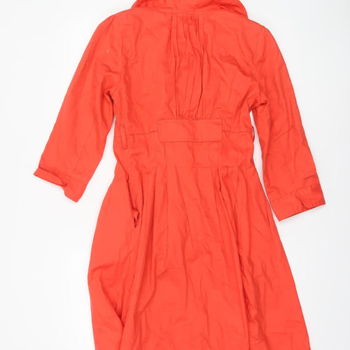 JimC London Women's Red Long Cotton Mix Trench Coat M