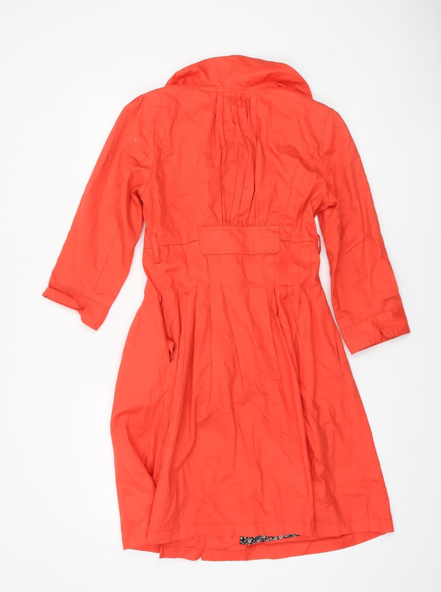 JimC London Women's Red Long Cotton Mix Trench Coat M
