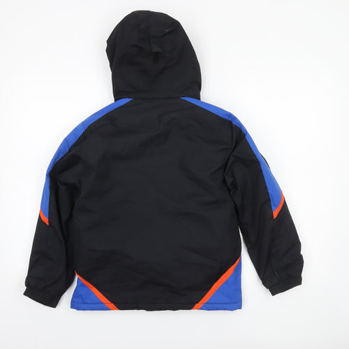 Mountain Warehouse Boys Black Blue Ski Jacket 9-10 Years Waterproof Hooded Winter Coat