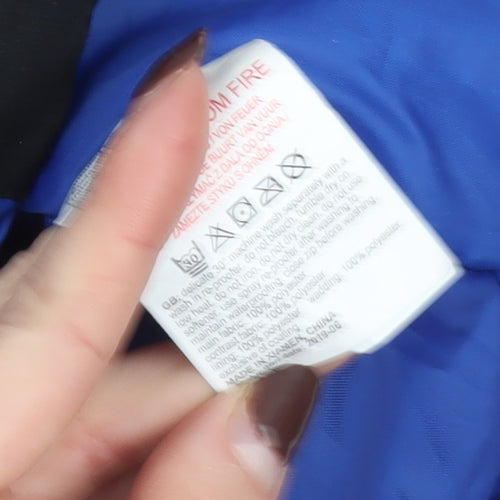 Mountain Warehouse Boys Black Blue Ski Jacket 9-10 Years Waterproof Hooded Winter Coat