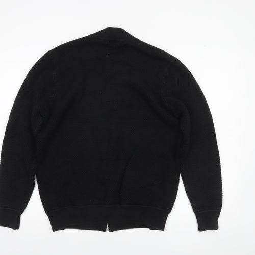 Kuegou Jeans Men’s Black Knit Bomber Jacket XL Zip Up Casual