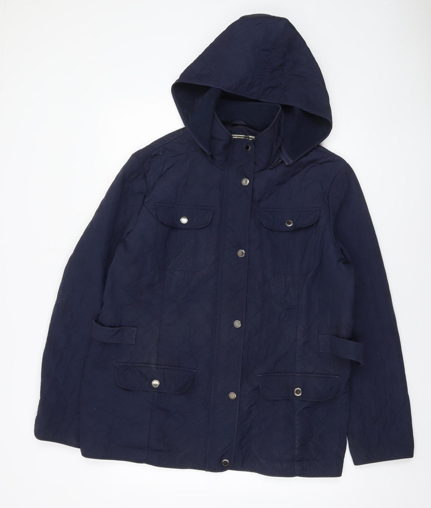 Four Seasons London Womens Blue Quilted Hooded Jacket XL