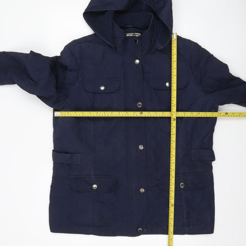 Four Seasons London Womens Blue Quilted Hooded Jacket XL