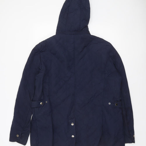 Four Seasons London Womens Blue Quilted Hooded Jacket XL