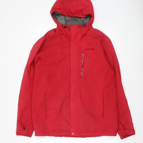 Marmot Men's Red Hooded Waterproof Parka Jacket Size M