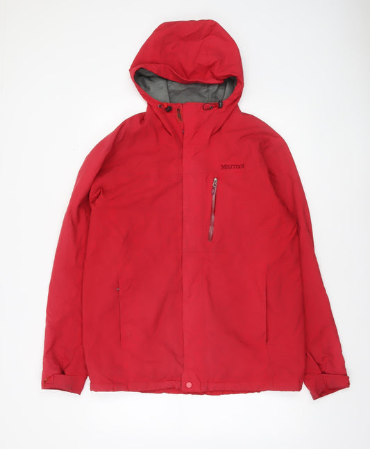 Marmot Men's Red Hooded Waterproof Parka Jacket Size M