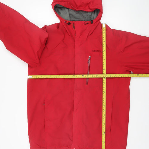 Marmot Men's Red Hooded Waterproof Parka Jacket Size M