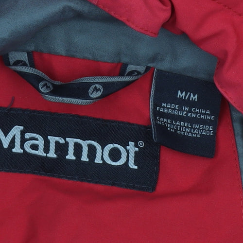 Marmot Men's Red Hooded Waterproof Parka Jacket Size M