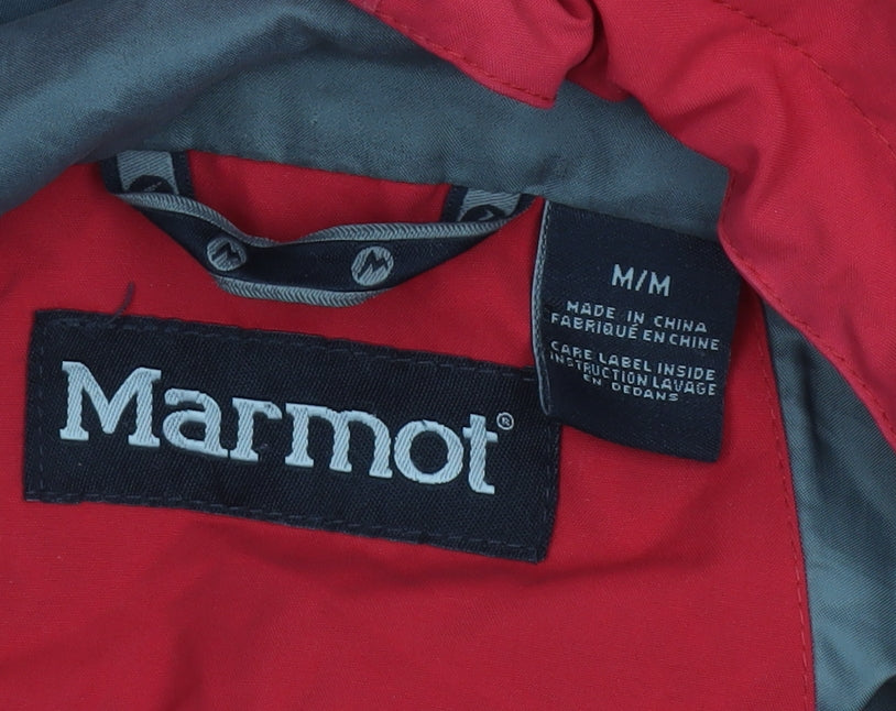 Marmot Men's Red Hooded Waterproof Parka Jacket Size M