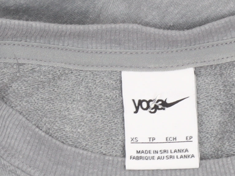 Nike Yoga Women's Grey XS Pullover Crew Neck Sweatshirt