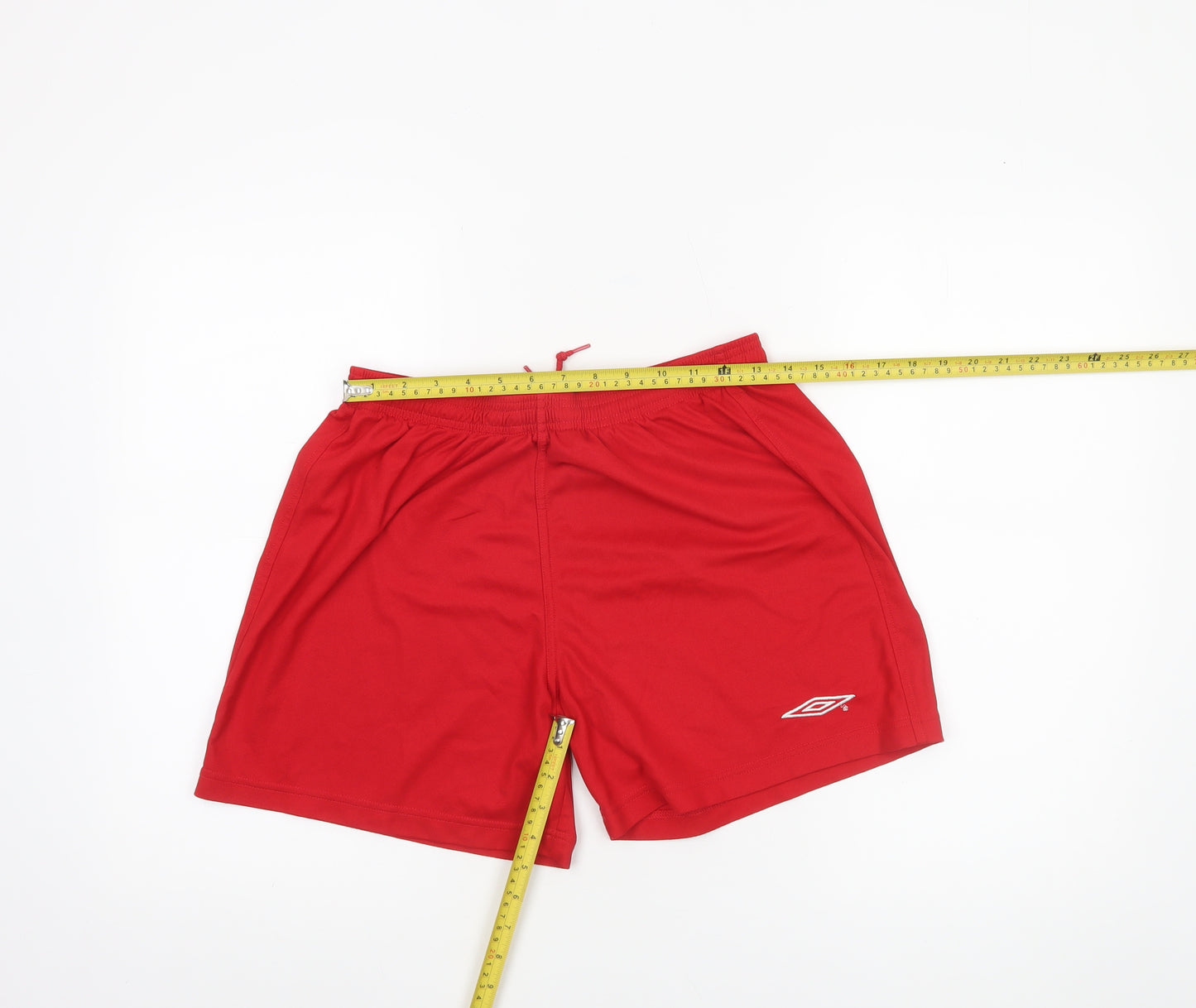 Umbro Men's Red Athletic Shorts Size M Polyester Drawstring