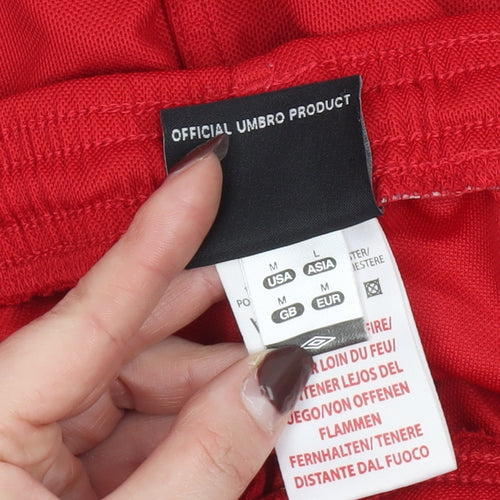 Umbro Men's Red Athletic Shorts Size M Polyester Drawstring