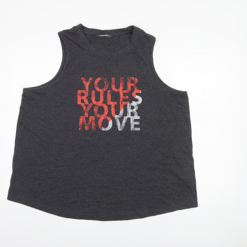 Marks and Spencer Womens Grey Tank Top Size 20 Sleeveless Cotton Blend