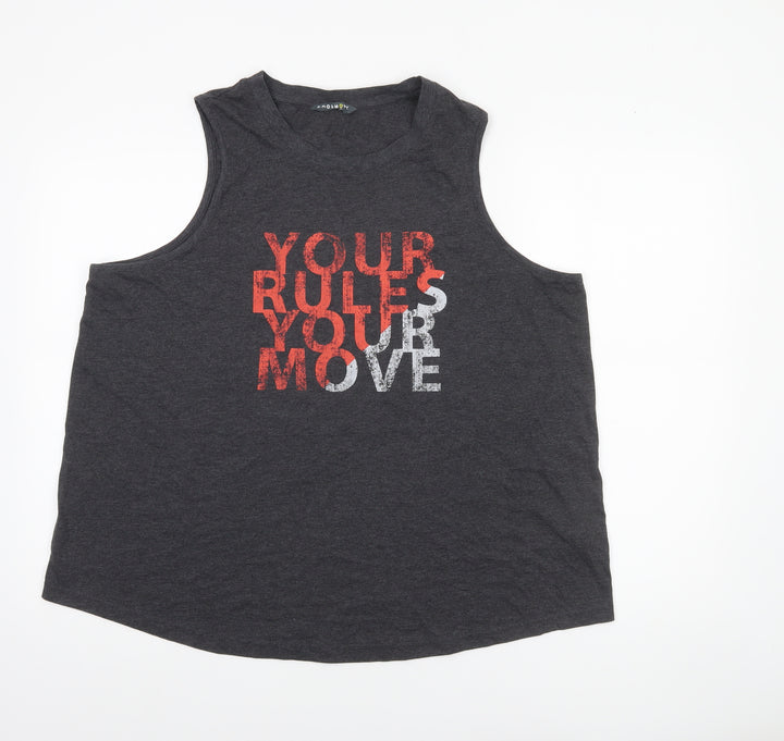 Marks and Spencer Womens Grey Tank Top Size 20 Sleeveless Cotton Blend