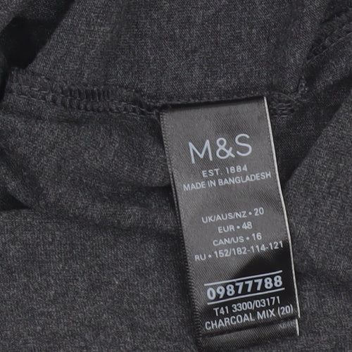 Marks and Spencer Womens Grey Tank Top Size 20 Sleeveless Cotton Blend