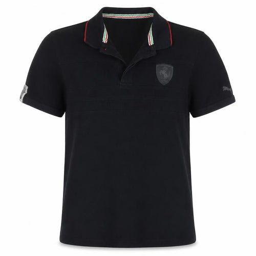 Puma Womens Black Short Sleeve Polo Shirt L Collared Cotton